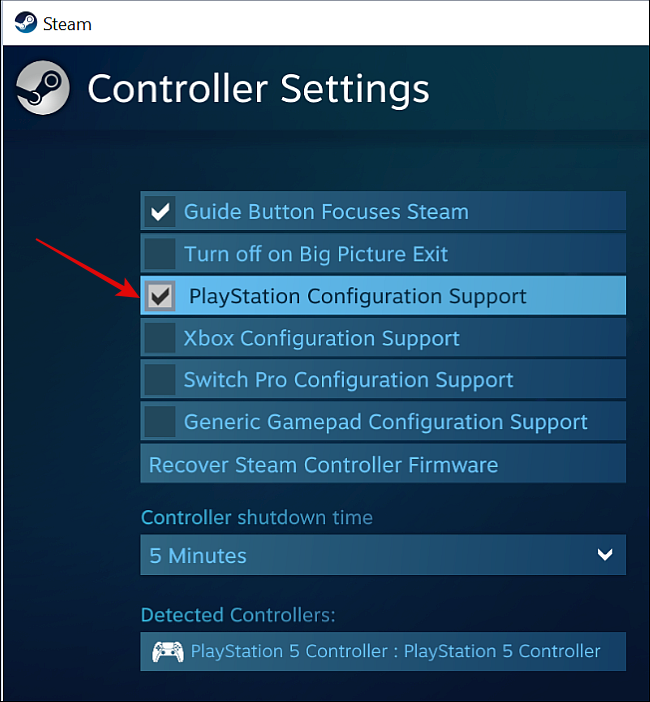 Steam'de PlayStation Yapılandırma Desteğini etkinleştirin