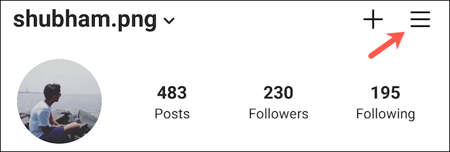 Instagram uygulamasında üç noktalı menüye girin