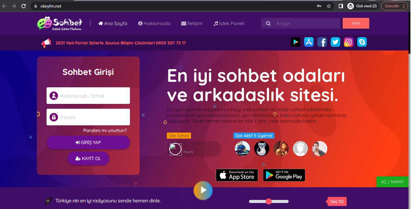 Okeyfm.net Yeni Sisteme Gecti