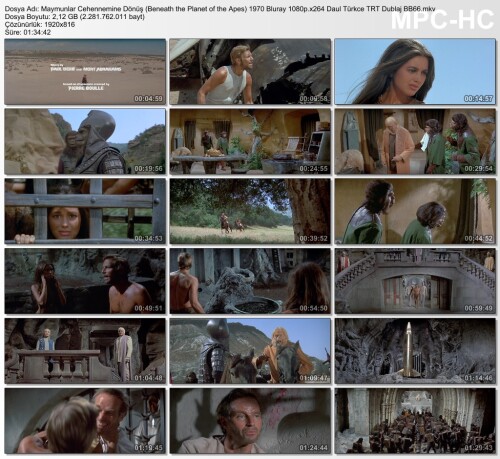 Maymunlar Cehennemine Dönüş (Beneath the Planet of the Apes) 1970 Bluray 1080p.x264 Daul Türkce TRT 