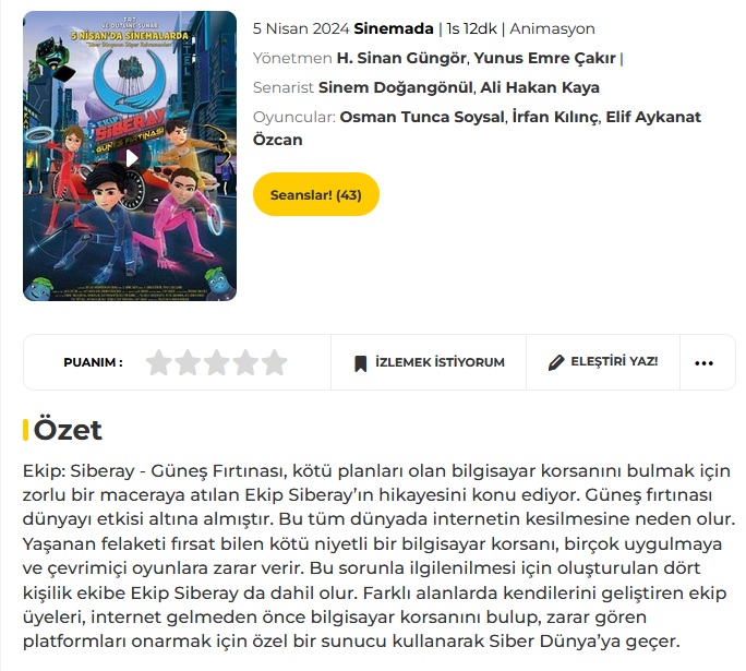 Vizyondaki Filmler (5 Nisan - 11 Nisan)