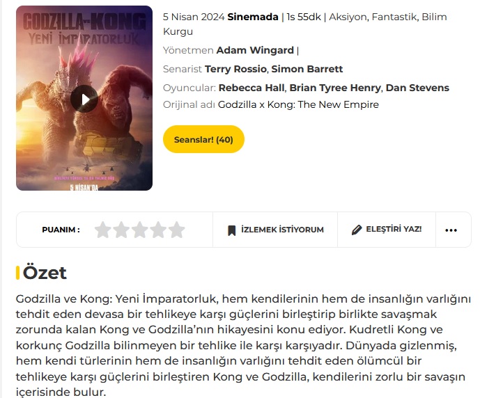 Vizyondaki Filmler (5 Nisan - 11 Nisan)