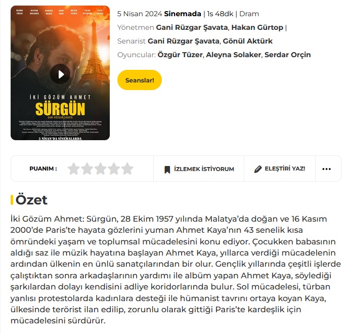 Vizyondaki Filmler (5 Nisan - 11 Nisan)