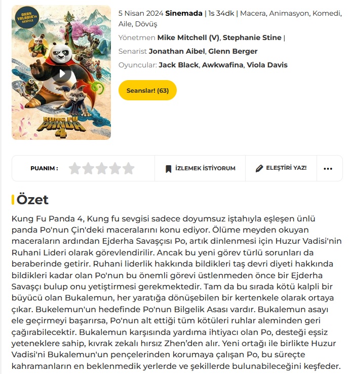 Vizyondaki Filmler (5 Nisan - 11 Nisan)